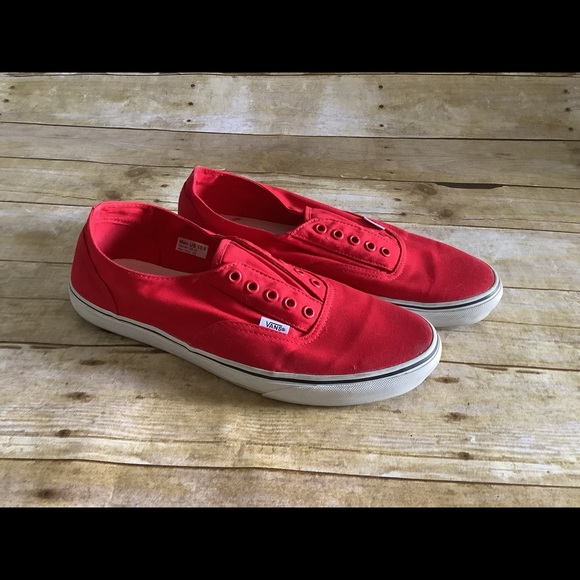 Men’s vans no lace red slip on’s size 10.5 - Picture 2 of 11